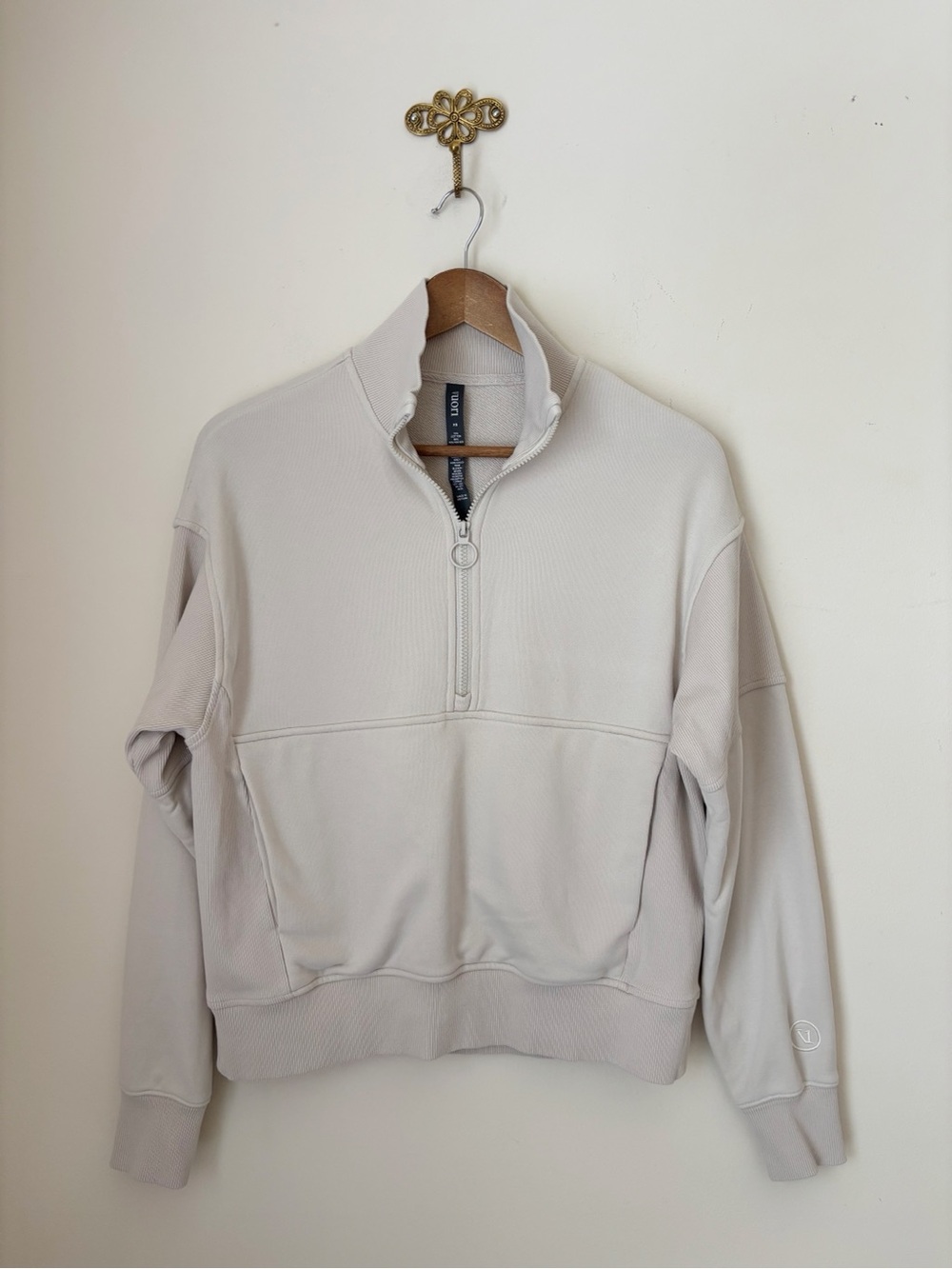 Vuori Sedona Rib Half Zip Pullover Sweatshirt Bone XS